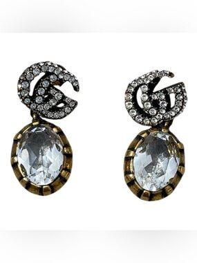 Gucci Marmont Crystal Drop Earrings